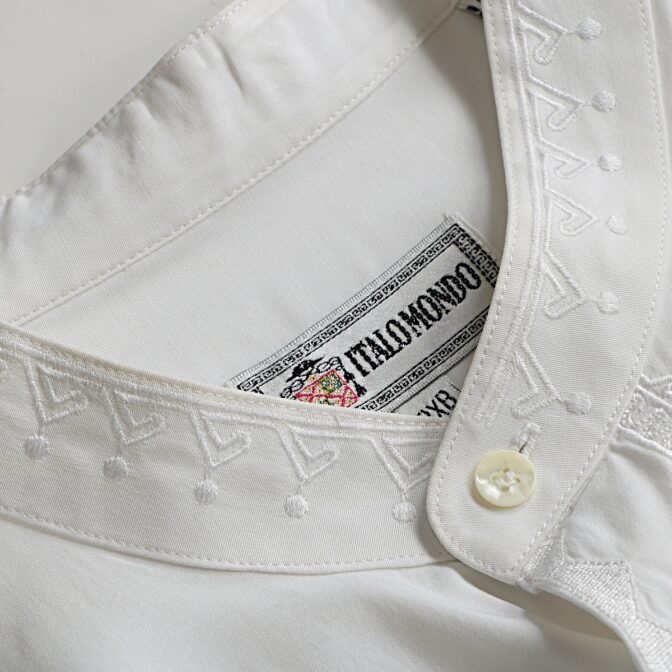 古着 バンドカラー シャツ ロング丈