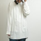 古着 バンドカラー シャツ ロング丈