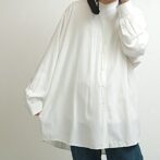 古着 バンドカラー シャツ ロング丈