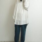 古着 バンドカラー シャツ ロング丈