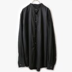 古着 レーヨン バンドカラー シャツ 黒