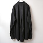 古着 レーヨン バンドカラー シャツ 黒