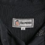 古着 レーヨン バンドカラー シャツ 黒