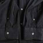 古着 レーヨン バンドカラー シャツ 黒