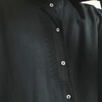 古着 レーヨン バンドカラー シャツ 黒