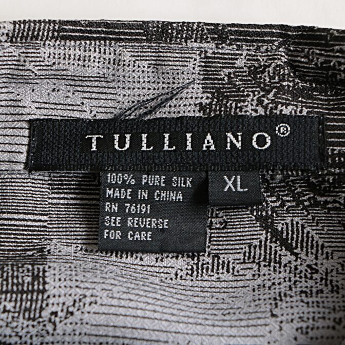 90s 総柄 シルク シャツ メンズ