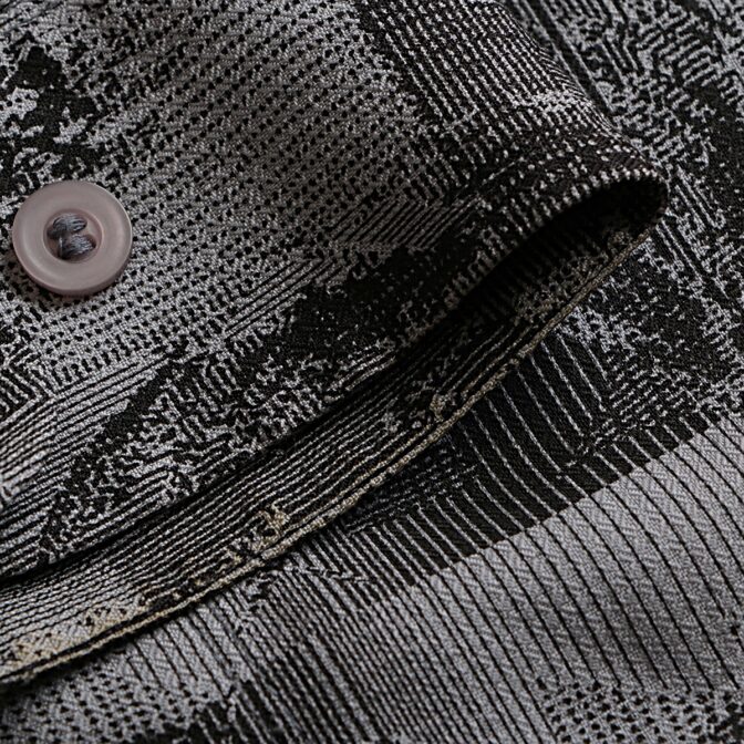 90s 総柄 シルク シャツ メンズ