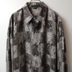 90s 総柄 シルク シャツ メンズ