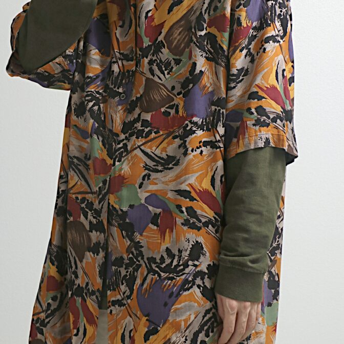 90s 総柄 レーヨン シャツ 古着