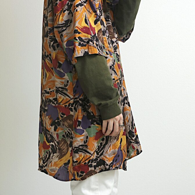 90s 総柄 レーヨン シャツ 古着