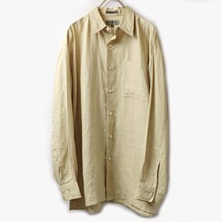 90s~ ROBERT STOCK ロバートストック ソリッドカラー リネン 長袖 シャツ 古着 used