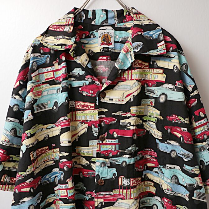総柄 アロハシャツ 古着 車