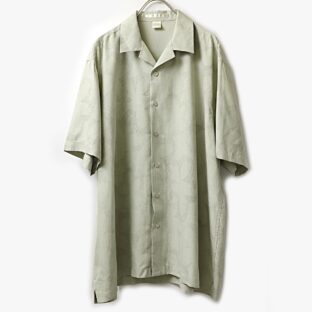 Perry Ellis ペリーエリス ”blurred flower” シルク 半袖 シャツ 古着 used