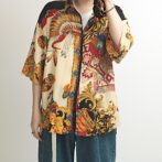 80s 90s 柄 インディアン レーヨン シャツ