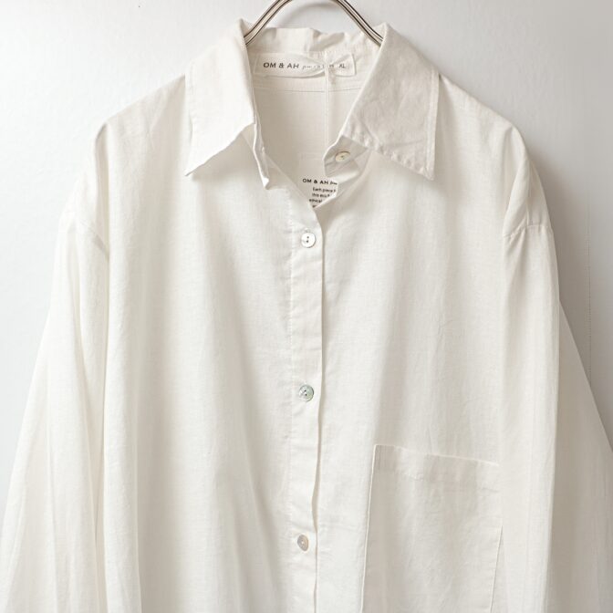 ヘンプ オーガーニックコットン 白 シャツ