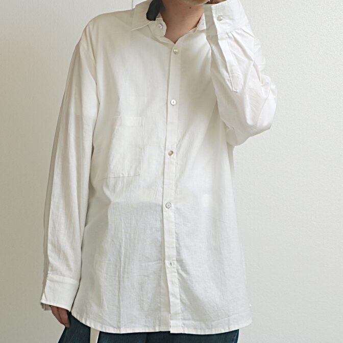 ヘンプ オーガーニックコットン 白 シャツ