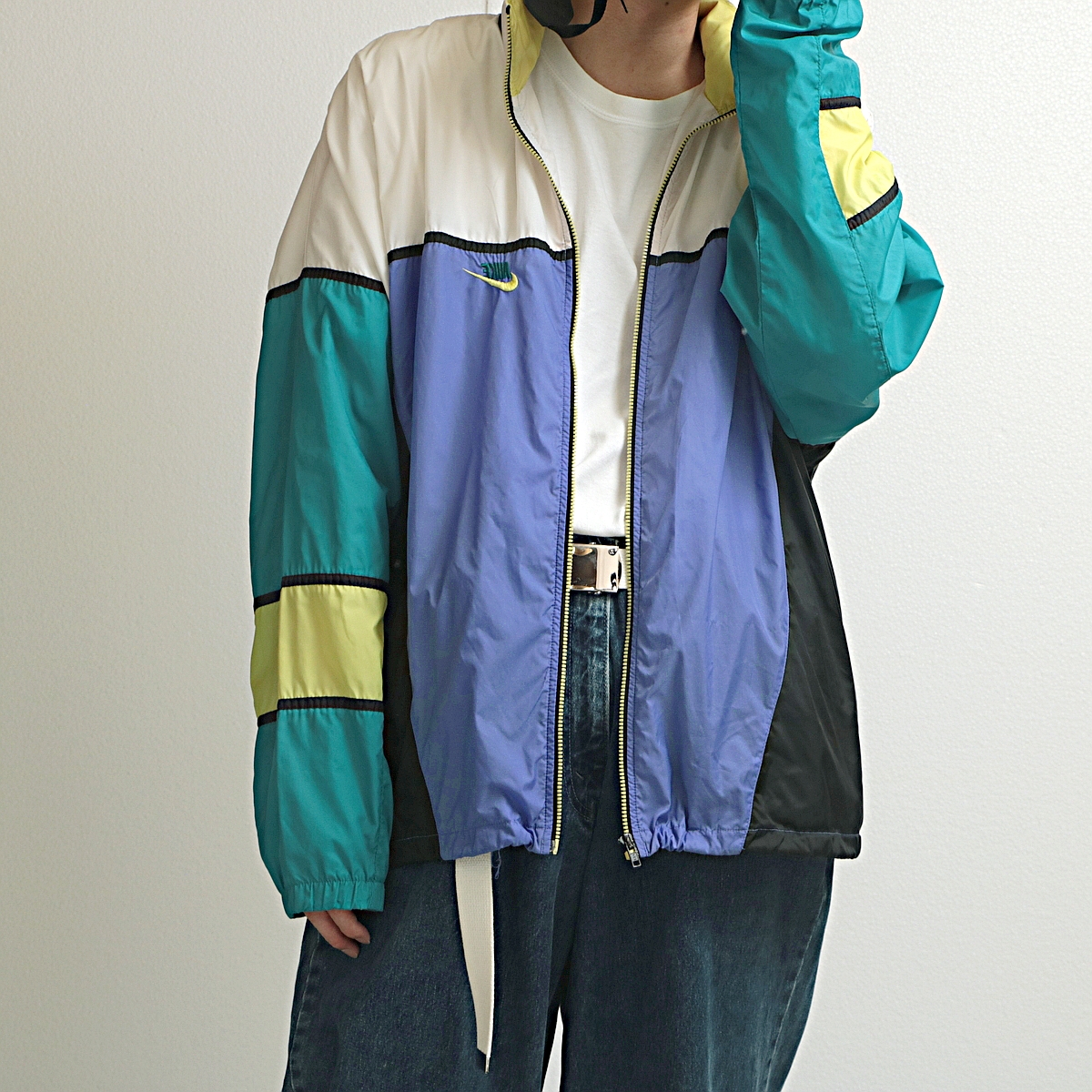 90s NIKE ナイキ マルチカラー ナイロン ジップアップ