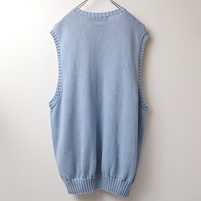 ポロラルフローレン ニット ベスト 古着 水色