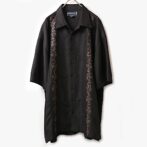 レーヨン ポリ シャツ ビッグシルエット 古着 黒