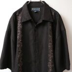 レーヨン ポリ シャツ ビッグシルエット 古着 黒