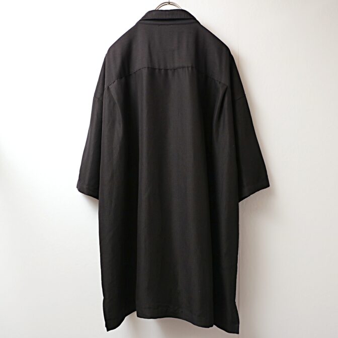 レーヨン ポリ シャツ ビッグシルエット 古着 黒