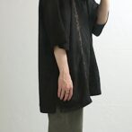 レーヨン ポリ シャツ ビッグシルエット 古着 黒