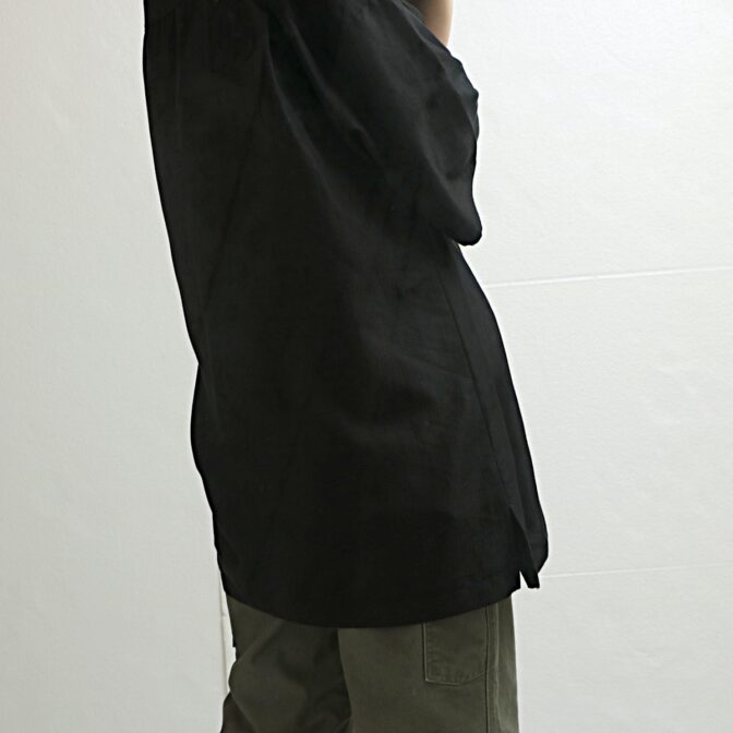 レーヨン ポリ シャツ ビッグシルエット 古着 黒
