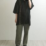 レーヨン ポリ シャツ ビッグシルエット 古着 黒