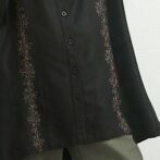 レーヨン ポリ シャツ ビッグシルエット 古着 黒