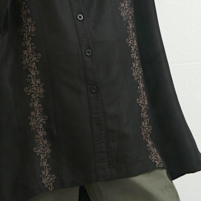 レーヨン ポリ シャツ ビッグシルエット 古着 黒