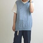 ポロラルフローレン ニット ベスト 古着 水色