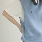ポロラルフローレン ニット ベスト 古着 水色