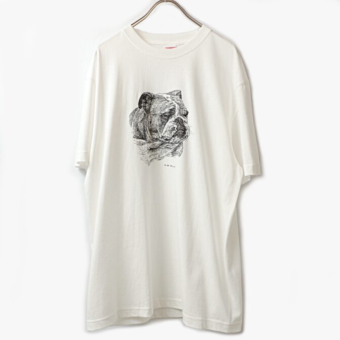Tシャツ ブルドッグ 白 犬
