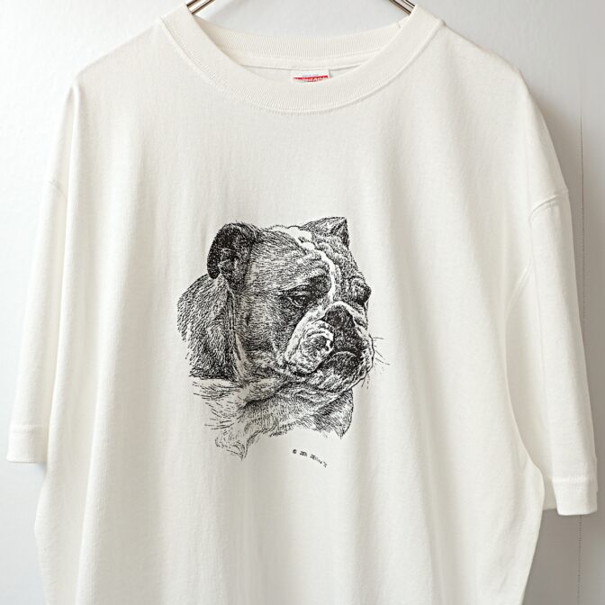 Tシャツ ブルドッグ 白 犬