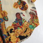 80s 90s 柄 インディアン レーヨン シャツ