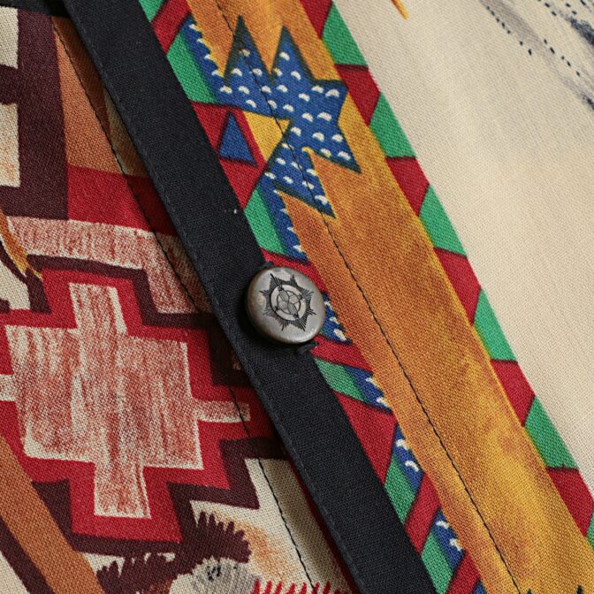 80s 90s 柄 インディアン レーヨン シャツ