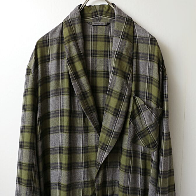 ブロックチェック柄 ガウン メンズ 古着