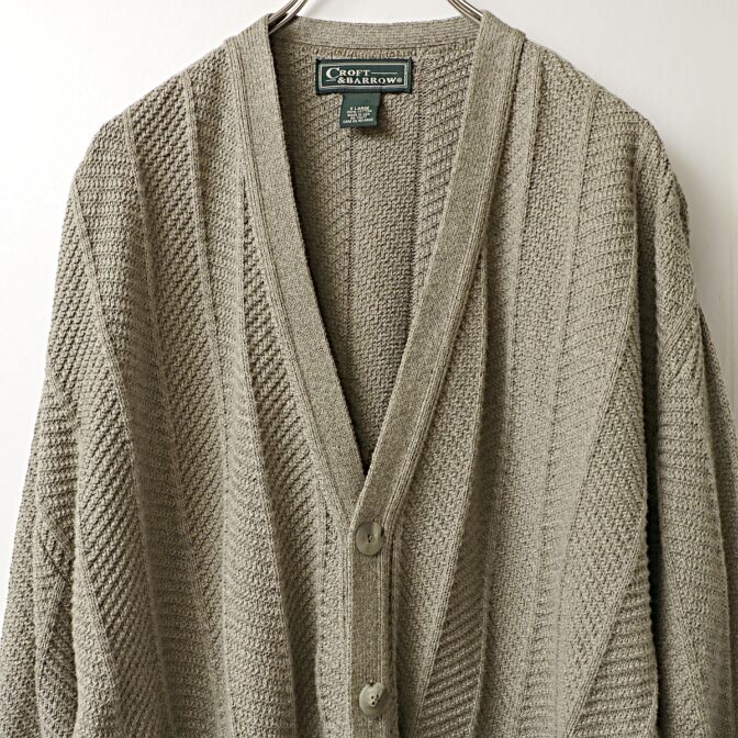 古着 カーディガン usa製 ピスタチオカラー