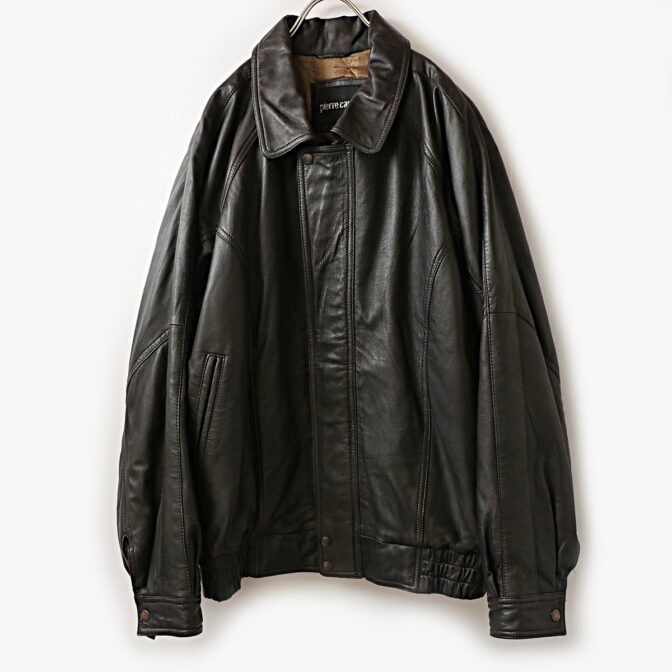 古着 レザージャケット ピエールカルダン 黒