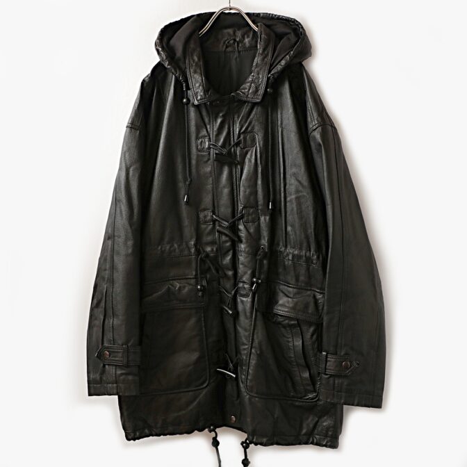 レザー ダッフルコート メンズ 古着