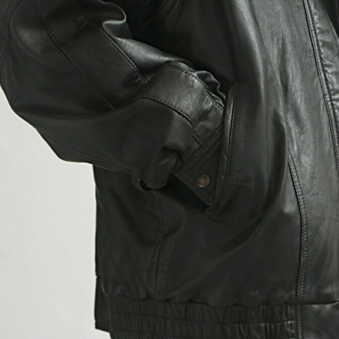 古着 レザージャケット ピエールカルダン 黒