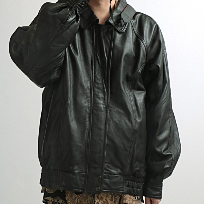 古着 レザージャケット ピエールカルダン 黒