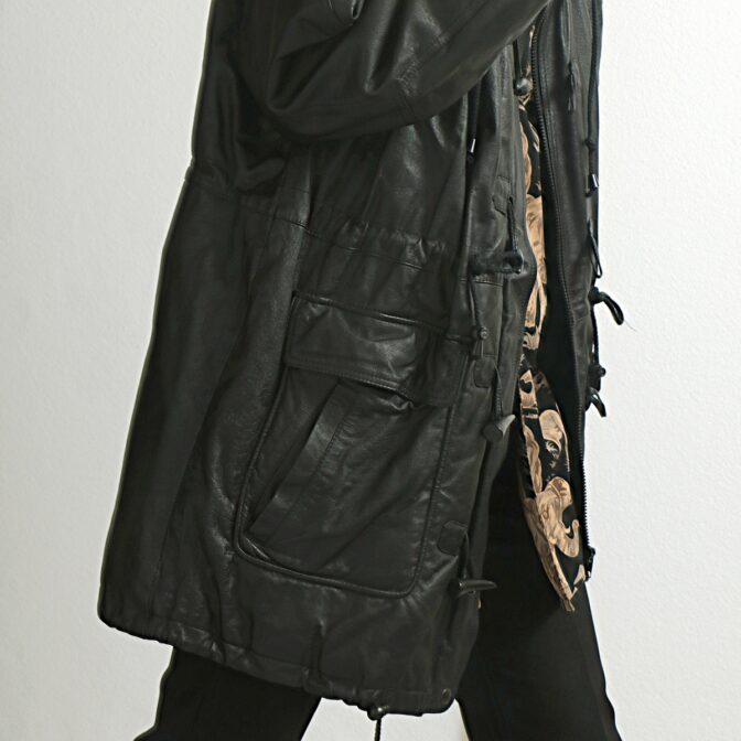 レザー ダッフルコート メンズ 古着
