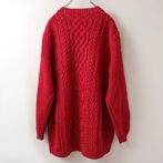 アランニット セーター 古着 赤