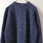 アランニット メンズ 青 英国製