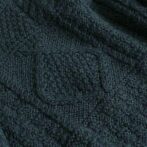 アランニット 古着 メンズ ダークグリーン