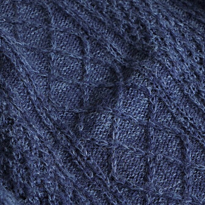 アランニット メンズ 青 英国製