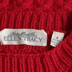 アランニット セーター 古着 赤