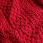 アランニット セーター 古着 赤