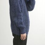 アランニット メンズ 青 英国製